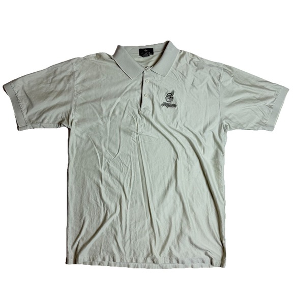 VINTAGE Antigua Mens XL Cleveland Indians Polo Shirt Chief Wahoo Cotton T55 - Picture 1 of 8